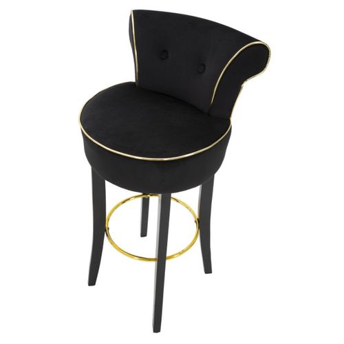 Tabouret Haut Mf442, Métal, Noir, 46x48x96 Cm
