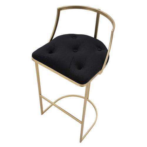 Tabouret Haut Mf450, Métal, Or, 45x45x90 Cm