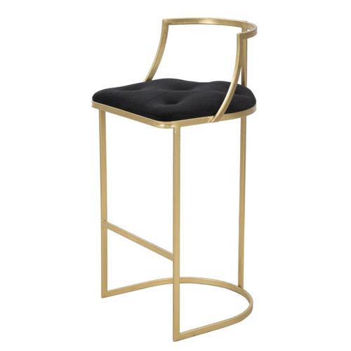 Tabouret Haut Mf450, Métal, Or, 45x45x90 Cm