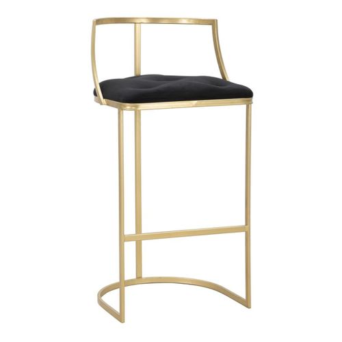 Tabouret Haut Mf450, Métal, Or, 45x45x90 Cm