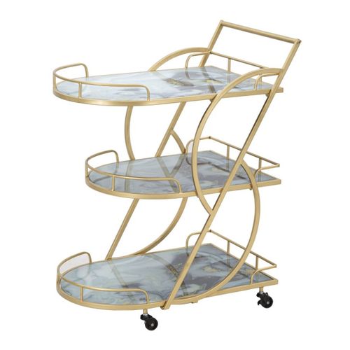 Chariot De Cuisine Mf2, Métal, Or, 71x45,5x84,5 Cm