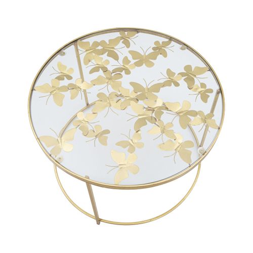 Table D'appoint Mf559, Métal, Or, 60x60x40,5 Cm