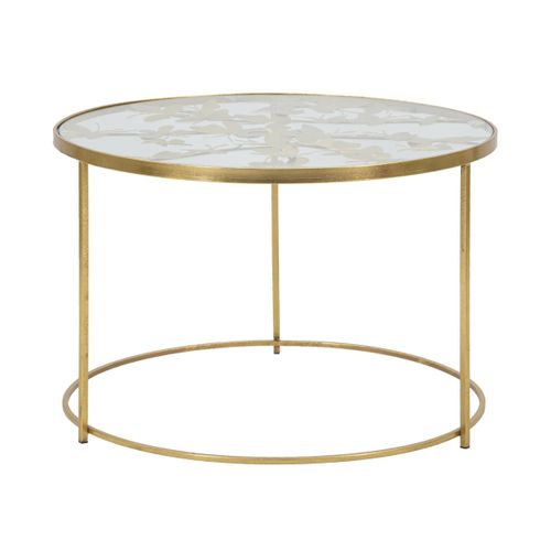Table D'appoint Mf559, Métal, Or, 60x60x40,5 Cm