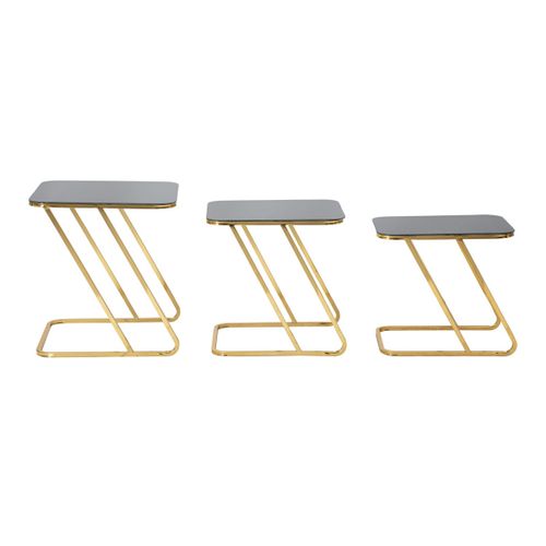 Table D'appoint Mf551, Métal, Or, 44x50,5x55,5 Cm