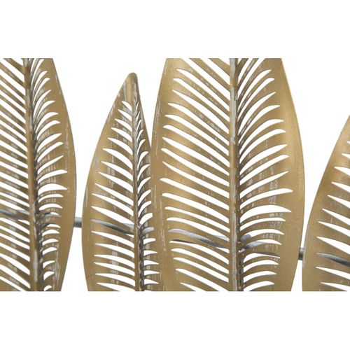 Porte-manteau Murale Feuille 7, Métal, Or, 42,5x6x65 Cm