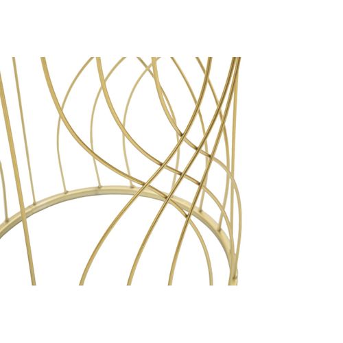 Table D'appoint Mf545, Métal, Or, 38x38x55 Cm