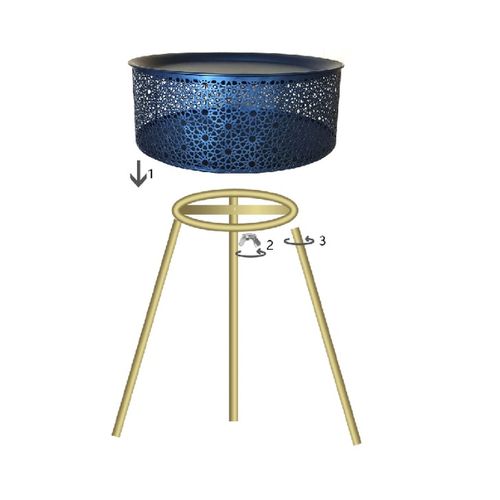 Table D'appoint Mf521, Métal, Noir, 40x40x65 Cm