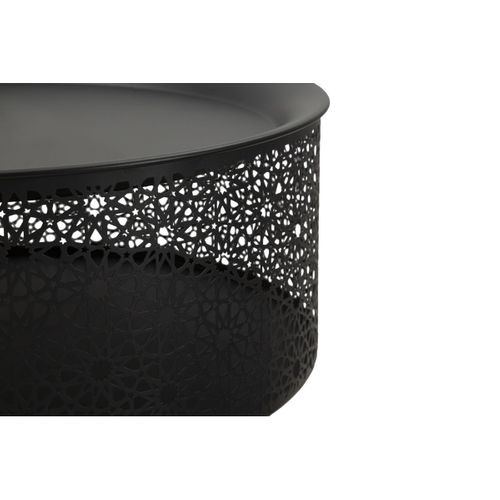 Table D'appoint Mf523, Métal, Noir, 35x35x50 Cm