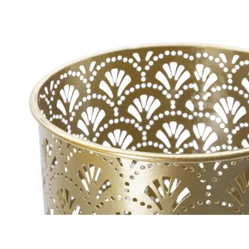 Lot De 2 Cache Pots Mf398, Métal, Or, 21x21x52 Cm