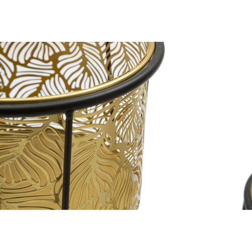 Lot De 2 Cache Pots Mf399, Métal, Or, 21x21x40 Cm