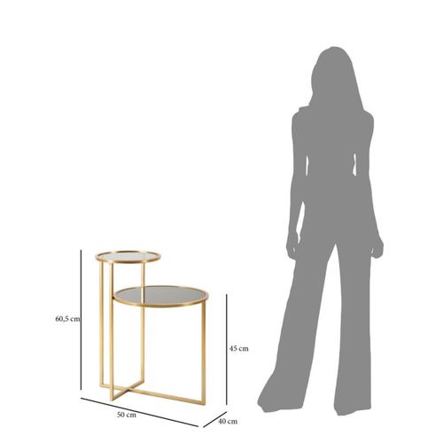 Table D'appoint Mf570, Métal, Or, 50x40x60,5 Cm
