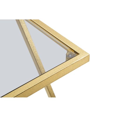 Table D'appoint Mf562, Métal, Or, 40x40x60 Cm