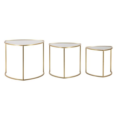 Table D'appoint Mf553, Métal, Or, 60x60x50 Cm