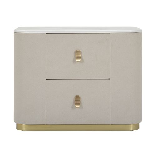 Table De Chevet Mf9, Bois, Beige, 60x40x47 Cm