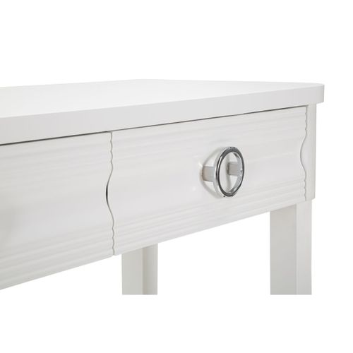 Table Console Mf603, Bois, Blanc, 110x40x82 Cm