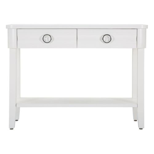 Table Console Mf603, Bois, Blanc, 110x40x82 Cm