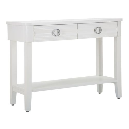 Table Console Mf603, Bois, Blanc, 110x40x82 Cm