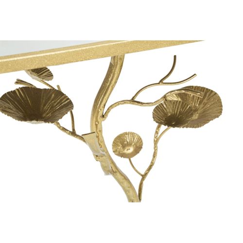 Table D'appoint Branche, Métal, Or, 40x30x60 Cm