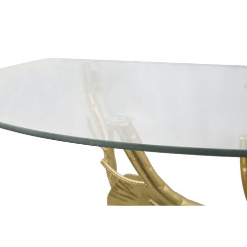 Étagère Feuille 58, Métal, Or, 60x30x40 Cm