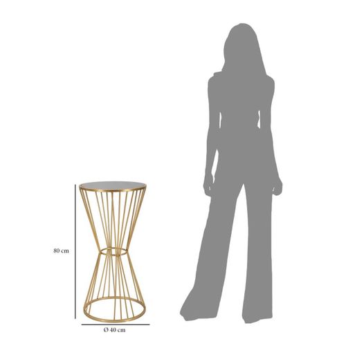 Table à Manger Mf590, Métal, Doré, 40x40x80 Cm