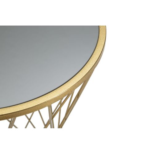 Table à Manger Mf589, Métal, Doré, 40x40x80 Cm