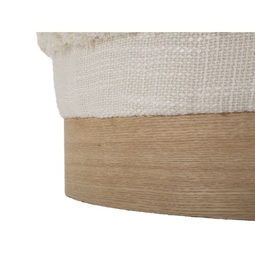 Pouf Mf355, Bois, Marron, 40x40x40 Cm