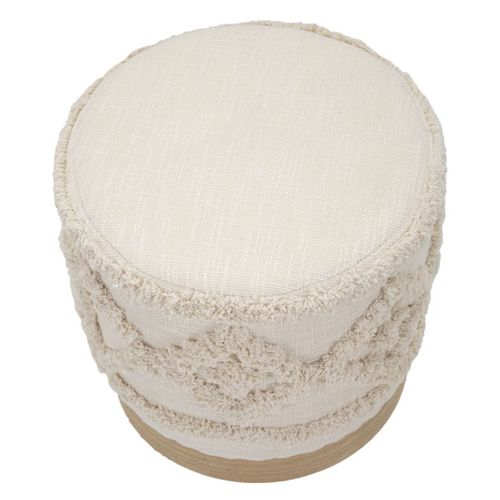 Pouf Mf355, Bois, Marron, 40x40x40 Cm