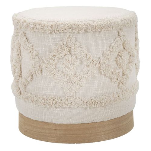 Pouf Mf355, Bois, Marron, 40x40x40 Cm