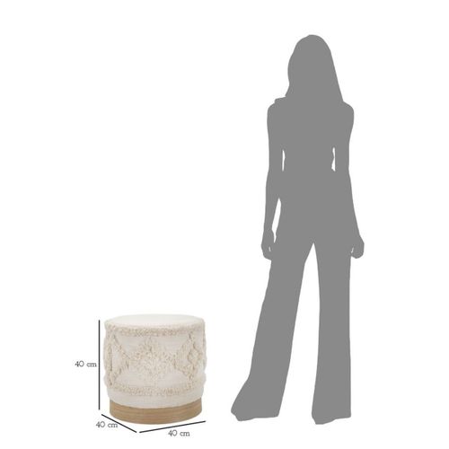 Pouf Mf355, Bois, Marron, 40x40x40 Cm