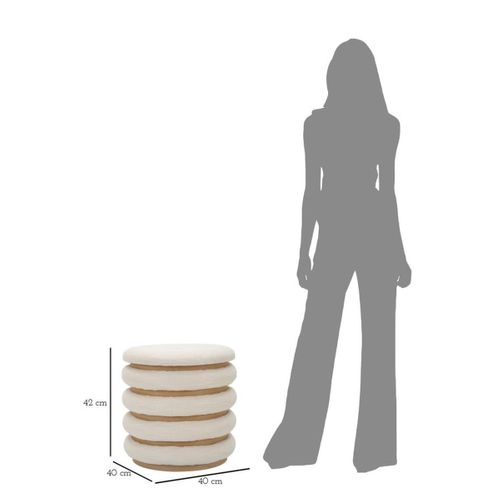 Pouf Mf362, Coton, Marron, 40x40x42 Cm