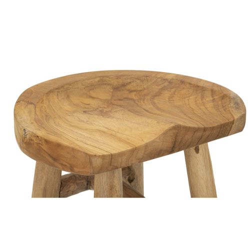 Tabouret Bas Natura 13, Bois, Marron, 40x32x42 Cm