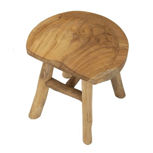 Tabouret Bas Natura 13, Bois, Marron, 40x32x42 Cm