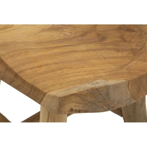 Tabouret Bas Natura 13, Bois, Marron, 40x32x42 Cm