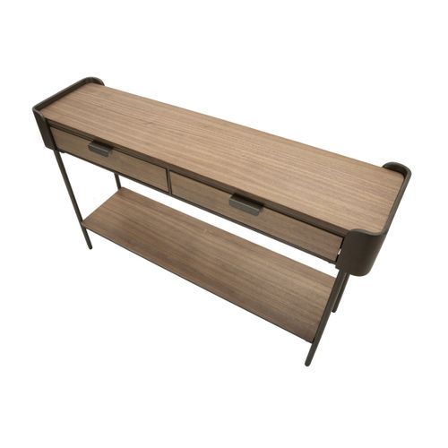 Table Console Mf609, Bois, Marron, 120x31x72 Cm