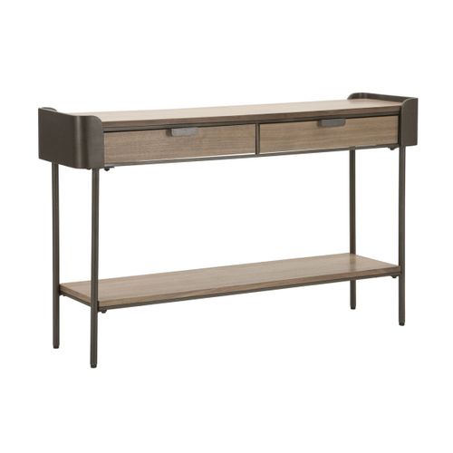 Table Console Mf609, Bois, Marron, 120x31x72 Cm