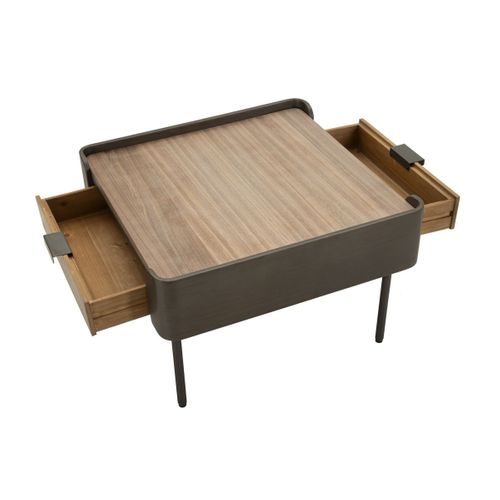 Table D'appoint Mf518, Bois, Marron, 60x60x41 Cm