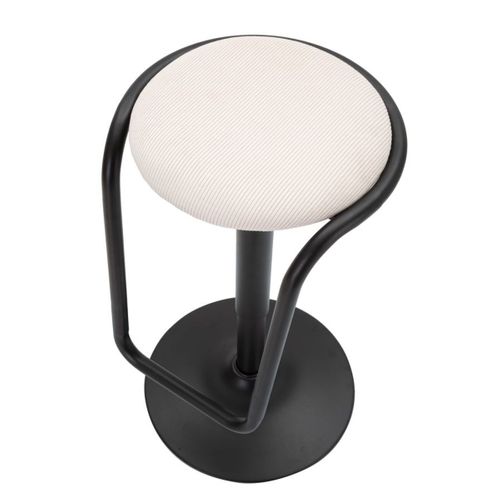 Tabouret Haut Mf448, Métal, Blanc, 41x41x61 Cm