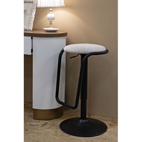 Tabouret Haut Mf448, Métal, Blanc, 41x41x61 Cm