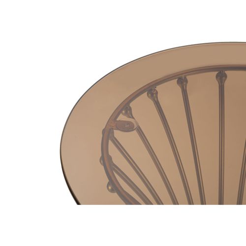 Table à Manger Mf599, Métal, Doré, 40x40x82 Cm