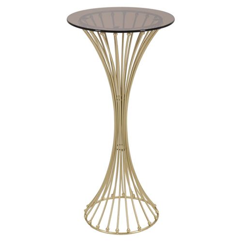 Table à Manger Mf599, Métal, Doré, 40x40x82 Cm