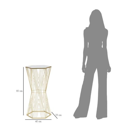 Table à Manger Mf600, Métal, Doré, 40x35x80 Cm