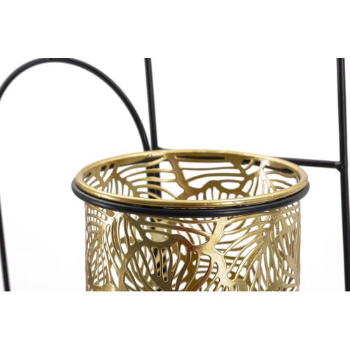 Lot De 2 Cache Pots Mf416, Métal, Or, 27x14x48 Cm