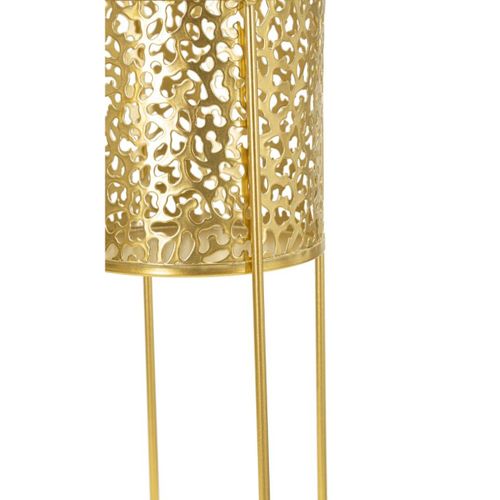 Lot De 2 Cache Pots Mf407, Métal, Or, 17x17x46 Cm