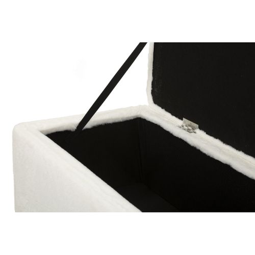 Banc Avec Rangement Mf303, Bois, Blanc, 112x42x50 Cm