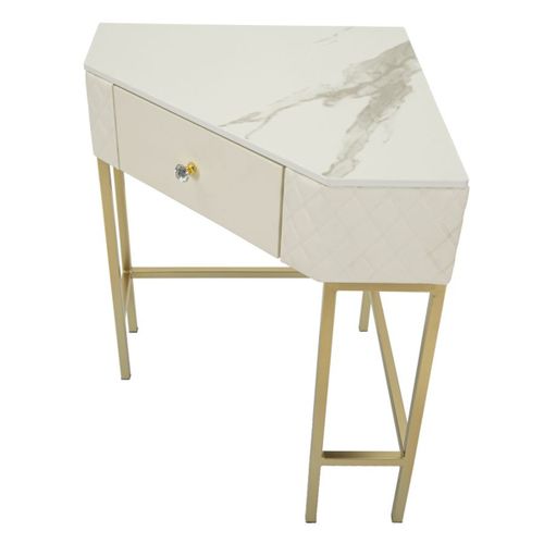 Table Console Mf608, Bois, Blanc, 84,5x60x77 Cm