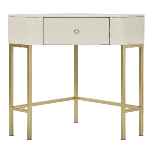 Table Console Mf608, Bois, Blanc, 84,5x60x77 Cm