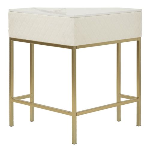 Table Console Mf608, Bois, Blanc, 84,5x60x77 Cm