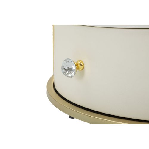 Table De Chevet Mf13, Bois, Or, 43x43x48 Cm