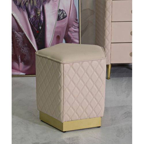 Pouf Mf353, Bois, Rose, 38x38x38 Cm