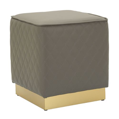 Pouf Mf352, Bois, Gris, 38x38x38 Cm